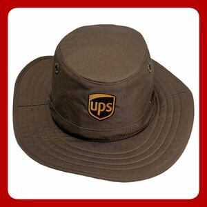 Twinhill UPS Delivery Driver Boonie Bucket Hat Brown Wide Brim Large Excellent
